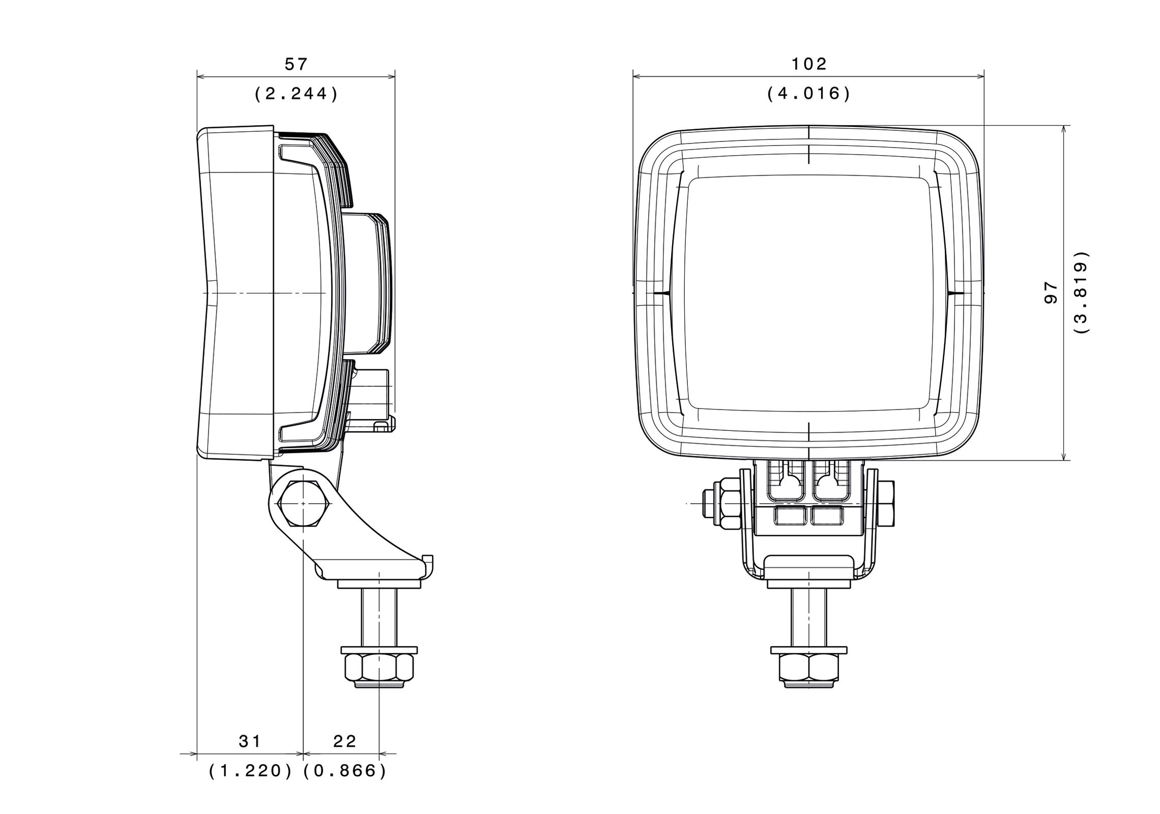 LED compact work light 1500 Lumen